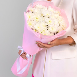 Доставка цветов | Белый букет хризантем.